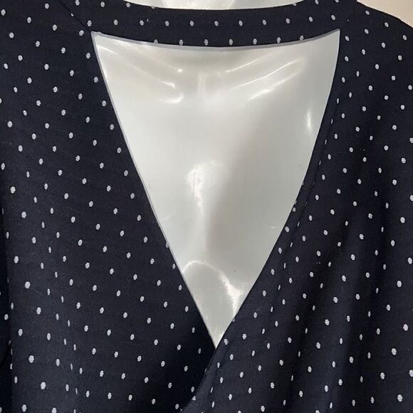 THAKOON ADDITION Navy and Grey Polka Dot Cut Out Back Top-2/Small NWT - Picture 6 of 11